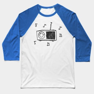 High Dial Transistor Radio Station Beach Party Baseball T-Shirt